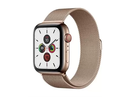 "Apple MWWJ2 4G Watch 44mm Series 5 Gold Stainless Steel Case Gold Milanese Loop Price in Pakistan, Specifications, Features"