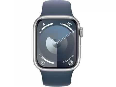 "Apple Watch Series 9 45mm Silver Aluminium Case With Storm Blue Sports Band Price in Pakistan, Specifications, Features"
