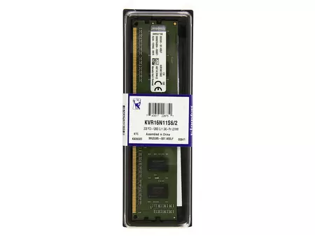 "Kingston KVR16N11S6/2G 2GB DDR3 RAM 1600MHz Non-ECC CL11 DIMM SR x16 Price in Pakistan, Specifications, Features"