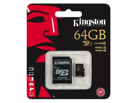 "Kingston SDCA3 64GB Micro SDHC U3 UHS-I Flash Memory Card Price in Pakistan, Specifications, Features"